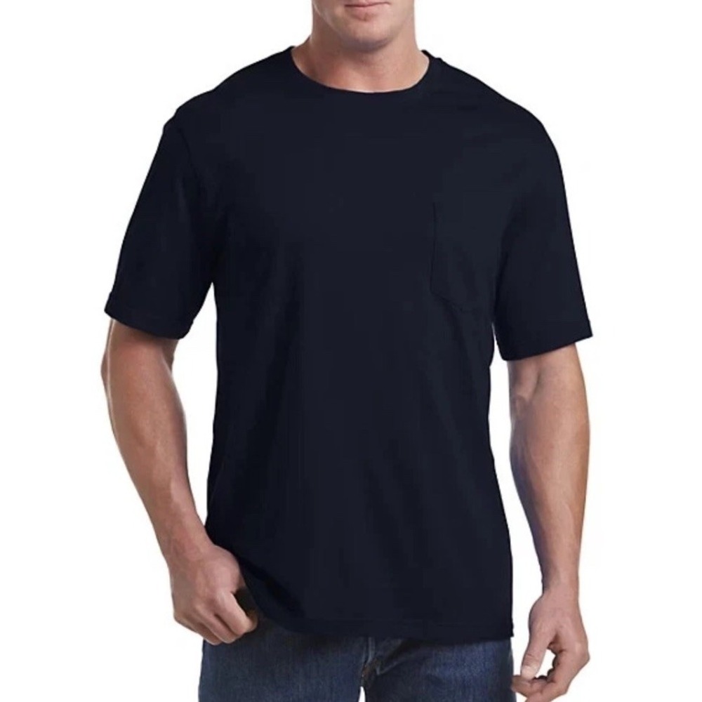 Men's‎ DXL Harbor Bay Cotton Core Wick Pocket Tee Black Size 2XLT TALL NWT